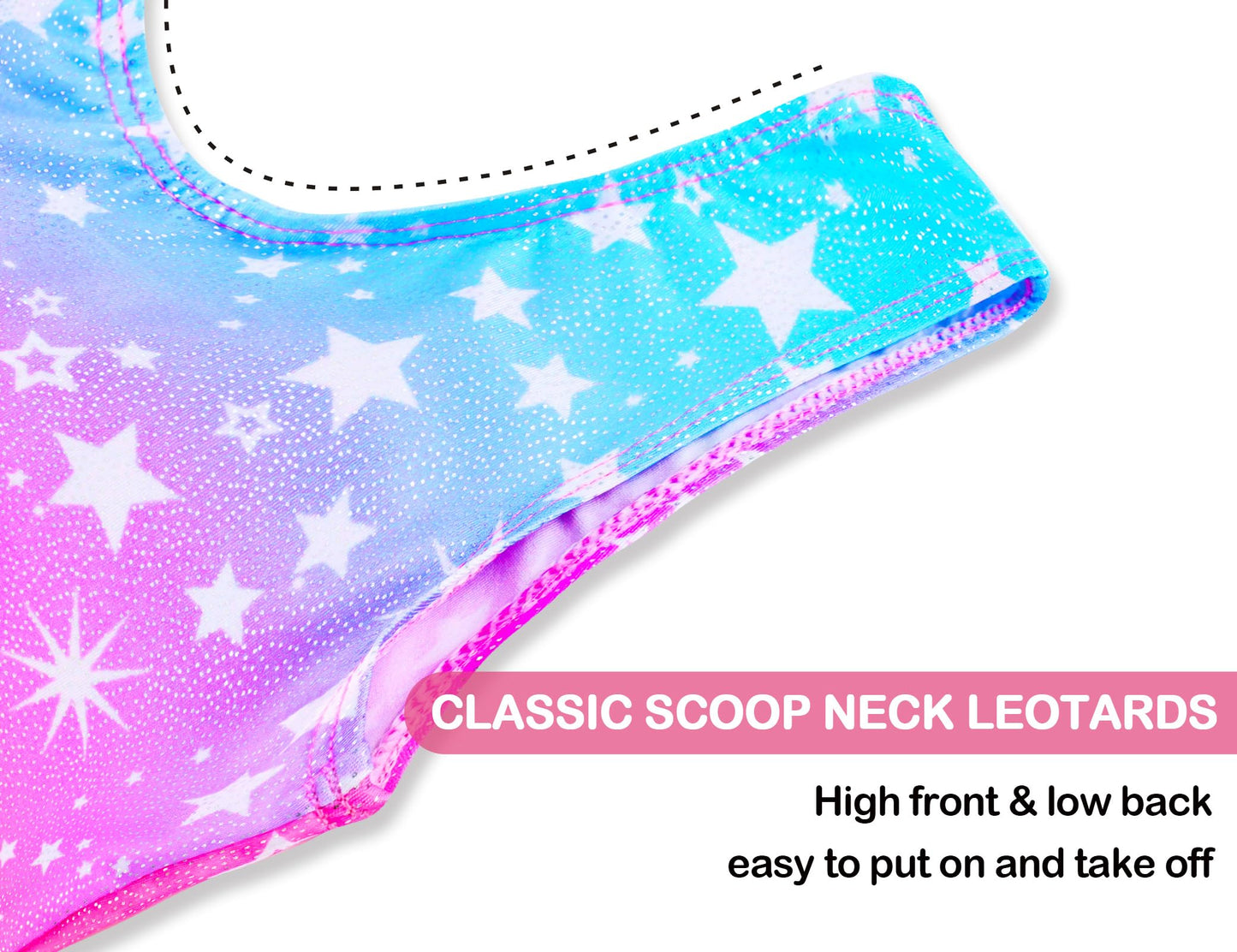 Domusgo Gymnastics Leotards for Girls 10-12 Years Old Pink Blue Galaxy Sparkly One Piece Tumbling Outfits