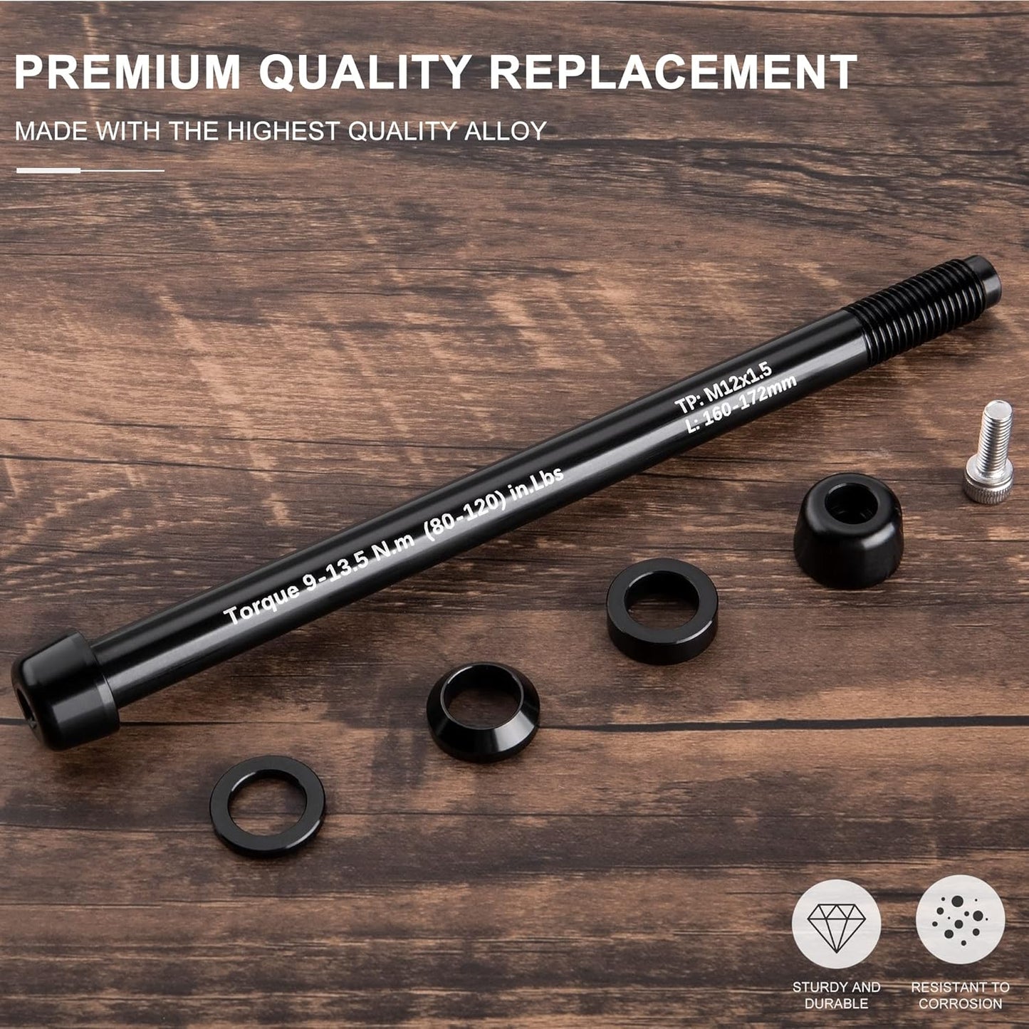 12mm Thru Axles for Bike Trainers - M12 x 1.0/1.5/1.75 Thru Axle Adapter for Rear Wheel Attachment Trainer - Bike Trainer Thru Axles Adapter