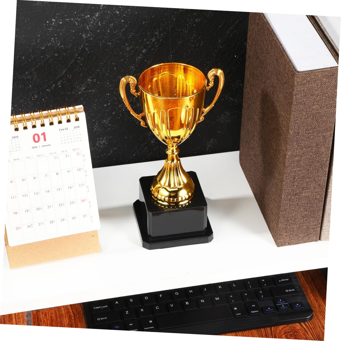 Totority Mini Gold Trophy with Black Square Base 7.5 Inch Award Cup for Classroom Rewards Party Prizes and Sports Recognition