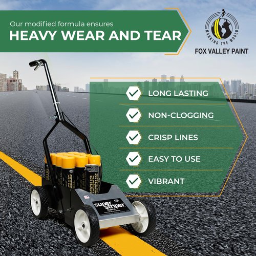 Fox Valley Traffic Super Striping Line Marking Machine, Parking Lot Striping Machine - Paint Striper, High-Efficiency Line Striping Machine, Line Striper Equipment, Easy-Use Line Painting Machine