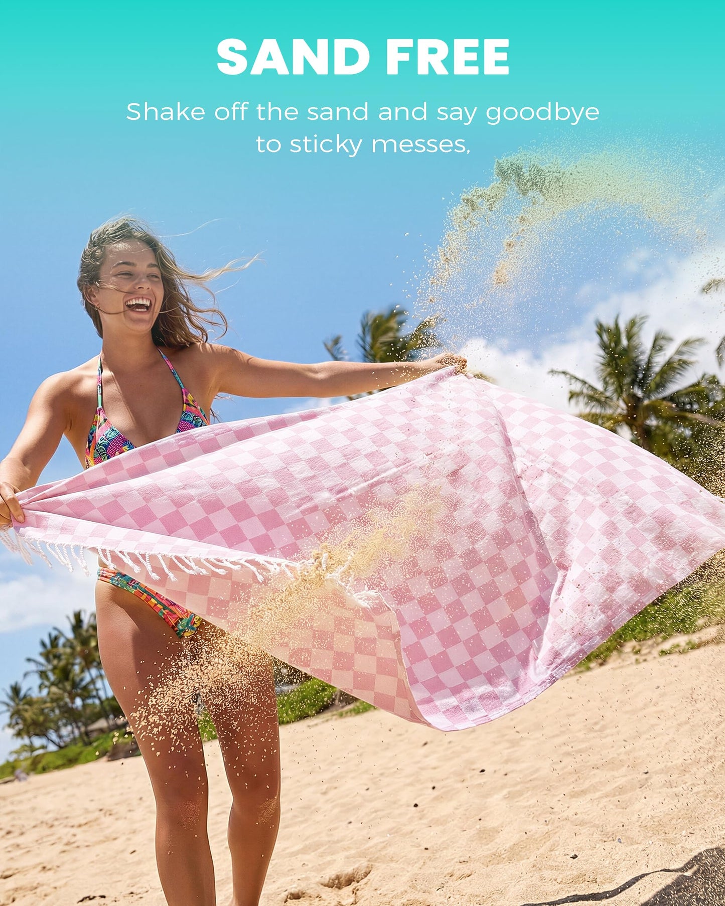 Travel Vacation Essentials Turkish Beach Towel Bath Towels Quick Dry Sand Free Oversized Bath Pool Swim Extra Large XL Blanket Adult Travel Cruise Accessories Must Haves Clearance Stuff Necessities