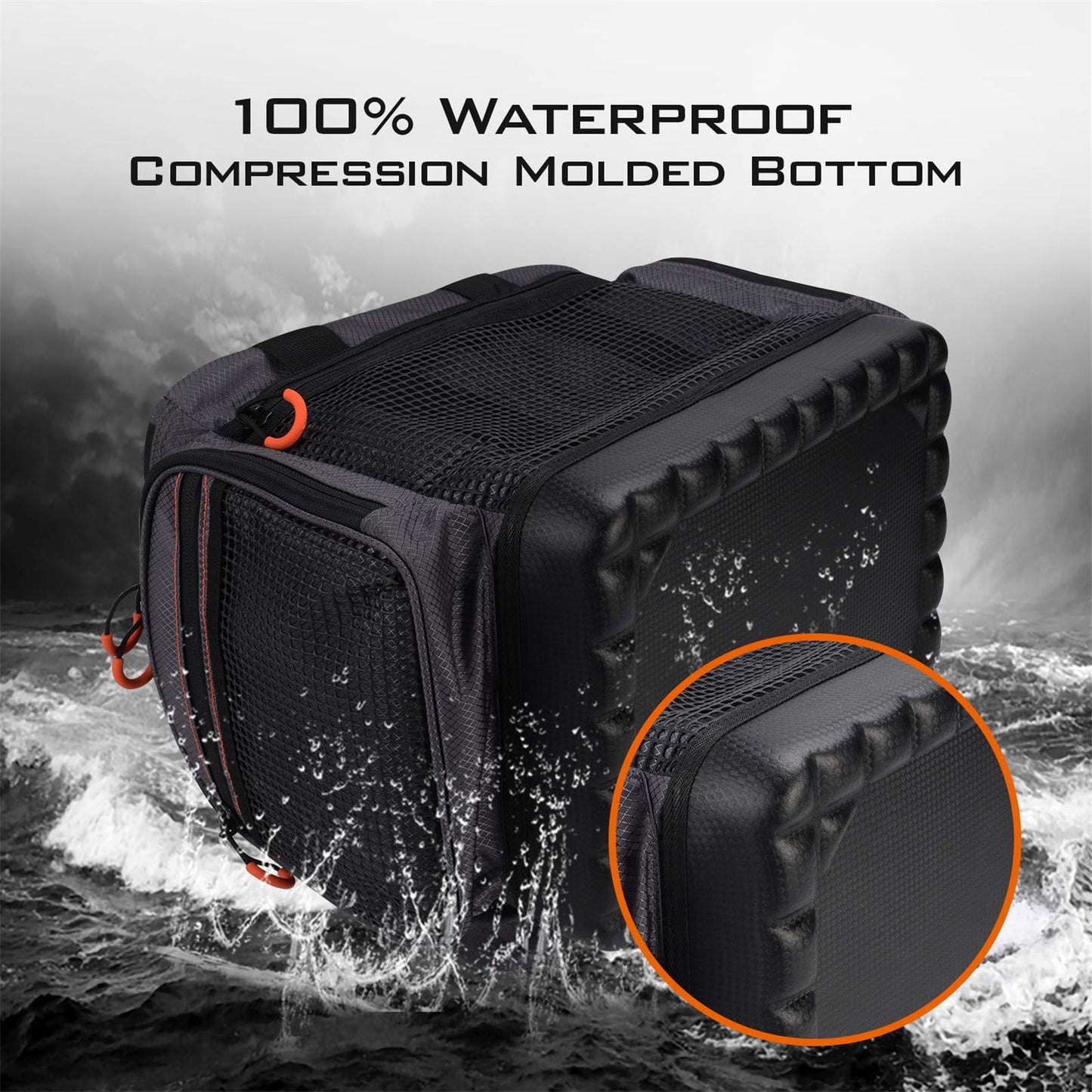 KastKing Fishing Tackle Bags, Fishing Gear Bag, Saltwater Resistant Tackle Bag,Extra-large Hawg (C: Extra-large Hawg (Without Trays, 26.4"x11"x15.4"))