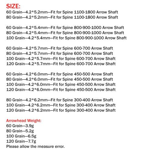 ZSHJGJR 24pcs Archery Insert Arrow Points 4.2mm 60/80/100/120grain Insert Arrowheads Arrow Tips Glue in Arrow Shaft Archery DIY Hunting Arrow Field Points (60 Grain, 4.2 * 6.0mm)