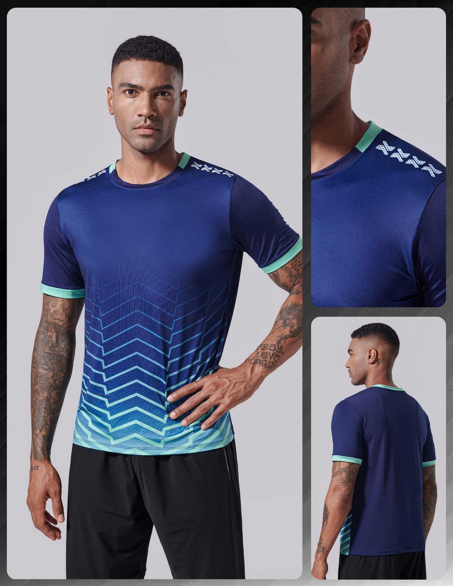 5 Pack Men’s Active Quick Dry Crew Neck T Shirts | Athletic Running Gym Workout Short Sleeve Tee Tops Bulk (Set 13, 4X-Large)