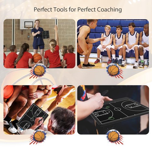Electronic 16 inch Basketball Coaching Boards, Portable Erasable Pro Strategy Board for Training Teaching Competition Command,Tactical Drawing Tablet Coach Gifts