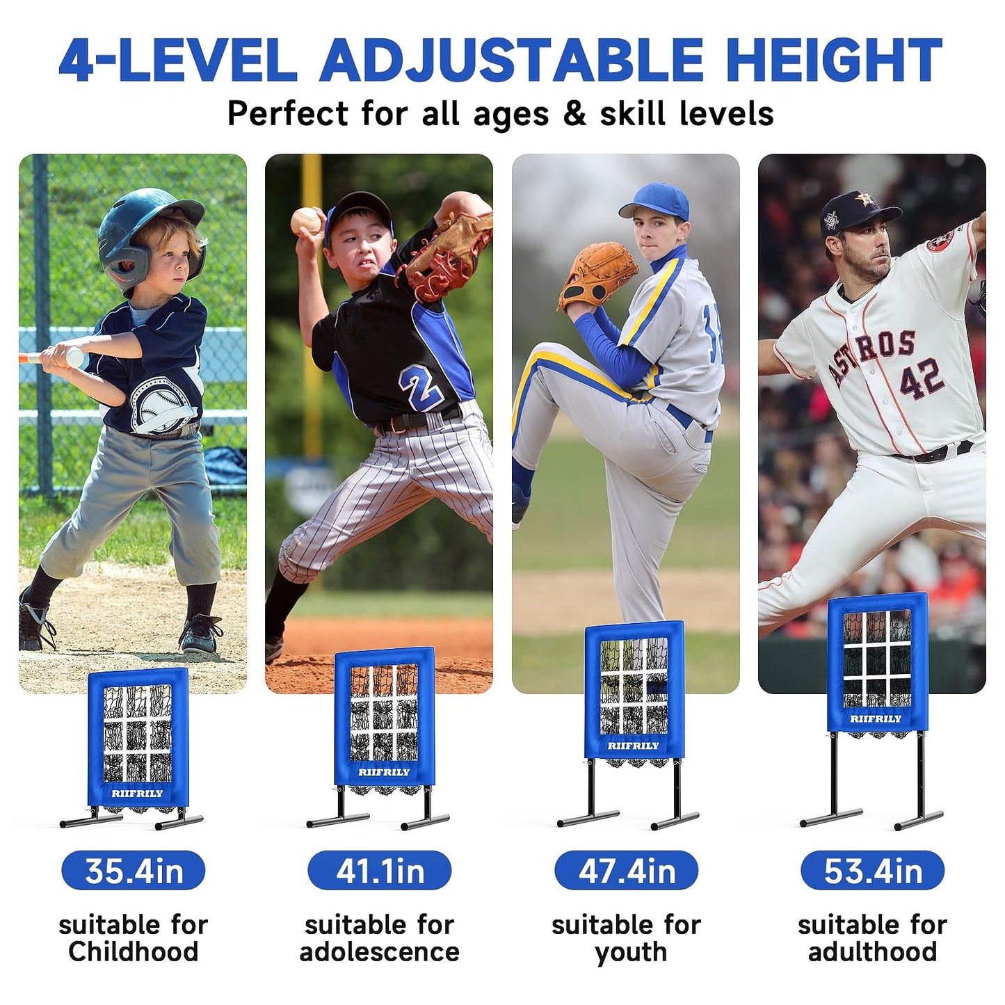 RIIFRILY 9 Hole Baseball Pitching Net with Pitching Target Pockets
