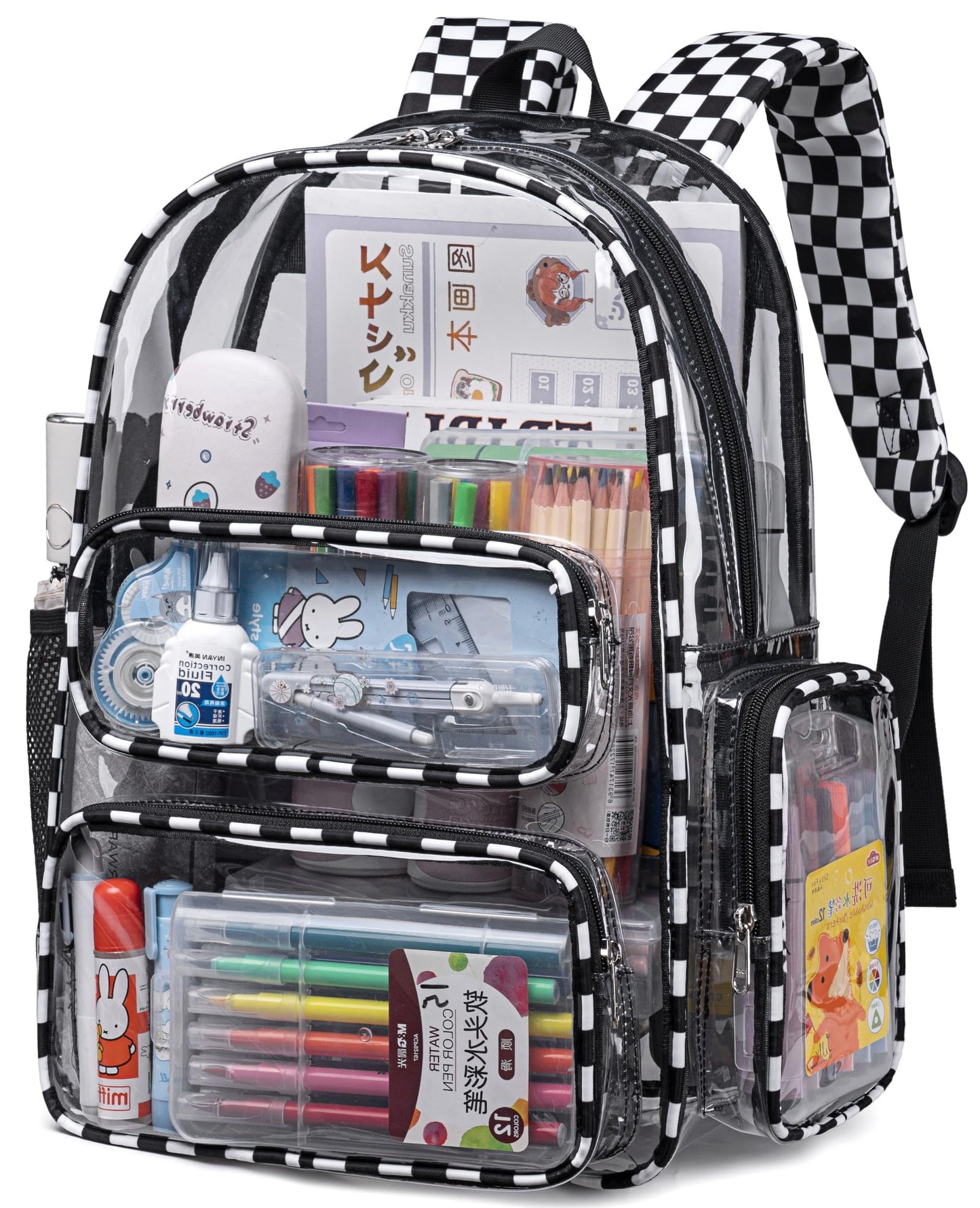 BTOOP Clear Backpack Heavy Duty Transparent Backpack 17" See Through Bookbag for College Work Festival Security with Padded Strap Large Capacity
