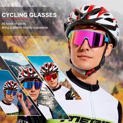 AVV Polarized cycling glasses sports sunglasses,UV400 Protection Fishing Driving running baseball Adjustable sunglasses for men women, Blue