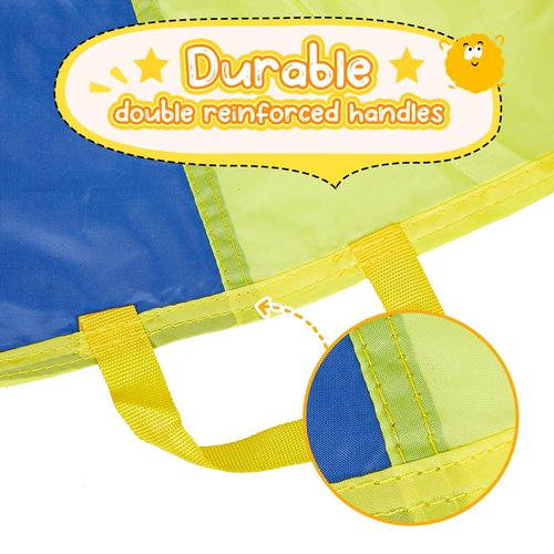 Sonyabecca Parachute Kids Play 12 Feet with 12 Handles for 8 12 Years Game, Kids Party Game