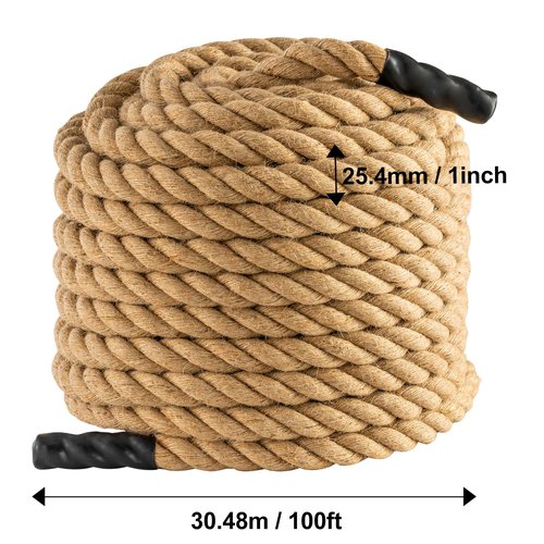 Happybuy Gym Climbing Rope, 1" Diameter 100 ft Length, Fitness Training Rope for Adults, Suited for Gym, Climbing and Home Workouts