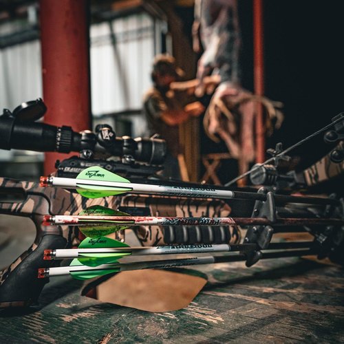 Excalibur Mag MAX Accurate High-Output CeaseFire Archery Hunting Crossbow - Scope, Scope Rings, 3 Quill Arrows with 100Gr Field Points, 4-Arrow Quiver Included