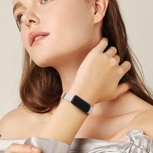 Vancle 4 Pack Bands Compatible with Fitbit Inspire 3 Bands for Women Men, Sport Silicone Adjustable Replacement Straps for Fitbit Inspire 3 Fitness Tracke (Milk Tea/Smoke Purple/Starlight/Pine Green)