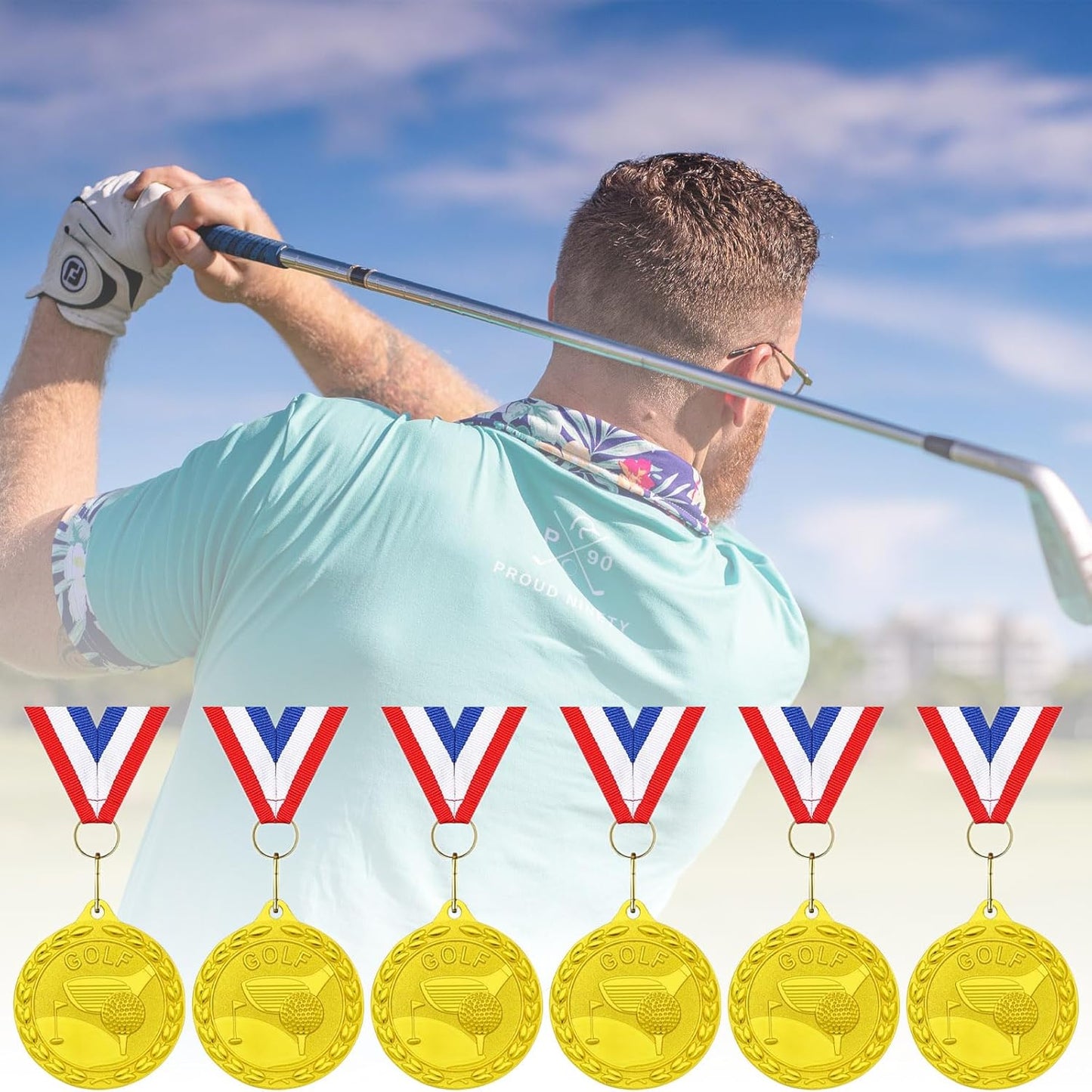 12 Pieces Gold Medals for Awards - Winner Medal Metal with Neck Ribbon Prizes for Kids, Adults, Sports Day, Spelling Bees, Competitions, Party, 2 Inches