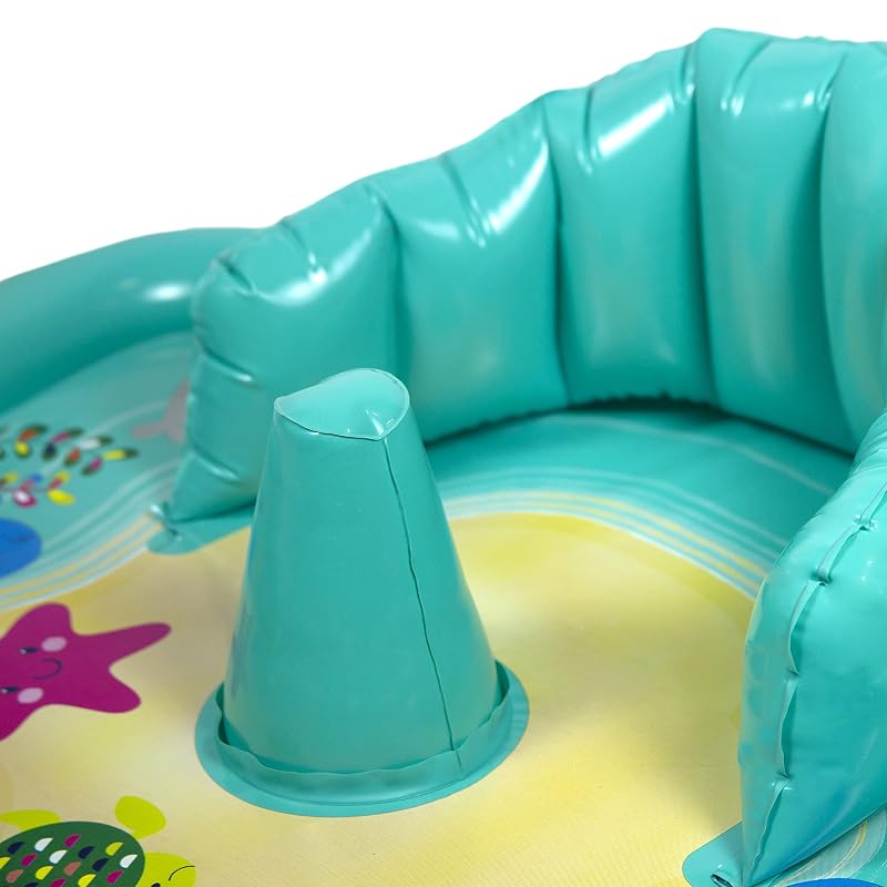 SwimSchool 28" Infant Pool Float with Canopy & Seat – Blue Splash Mat