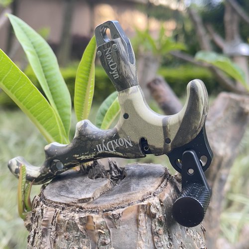 NoxDyn Camo Bow Release for Compound Bow, 4-Finger Archery Release 360° Rotatable Thumb Release for Compound Bow