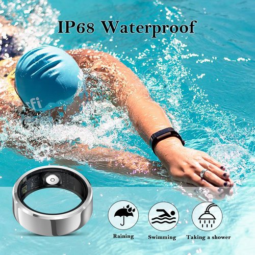 Delcast Smart Ring for Women Men-Wearable Fitness Tracker with Sleep Tracking Heart Rate Blood Oxygen Healthy Monitor Ring Activity Monitoring Steps Calories