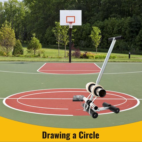 ZQVU Court Line Tape Machine Hand Pushed Floor Tape Applicator Playing Field Line Striping Machines Basketball Court Stencil Kit Width Adjustable Can Draw The Lines and Circles You Want