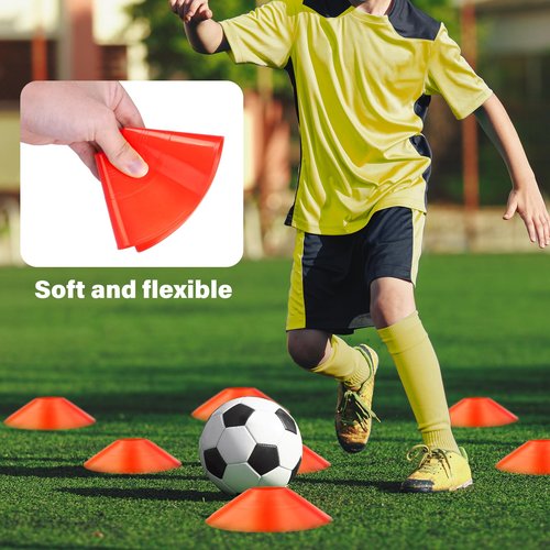 Agility Hurdles Training Equipment - 10 Speed Hurdles and 10 Soccer Cones with Carrying Bag for Soccer, Football, and Track Drills, Ideal for Athletes Speed and Agility Training