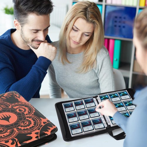 MTGPRO 9-Pocket Card Binder for MTG,720 Double Sided Pocket PU Trading Collection Binder,Premium Collector Card Album for MTG,TCG,Yugioh,Game Cards(Orange)