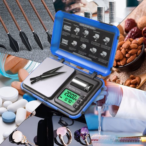 Archery Arrow Scale with Arrow Holder Grain Scale Dual Unit and HD Display LCD Digital Pocket Arrows Scale,200g x 0.01g Digital Mini Scale Included Calibration Weight, Batteries