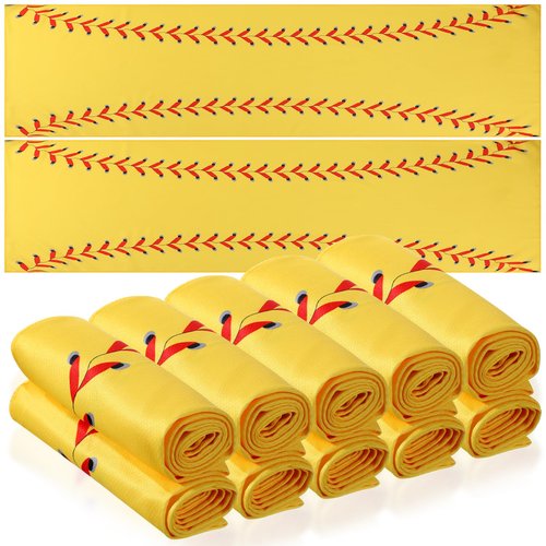 CraftyDream 12 Pcs Cooling Towel Baseball Football Basketball Breathable Chilly Softball Soccer Ice Towel, 40"x12" Tennis Microfiber Accessories for Player(Yellow,Softball)
