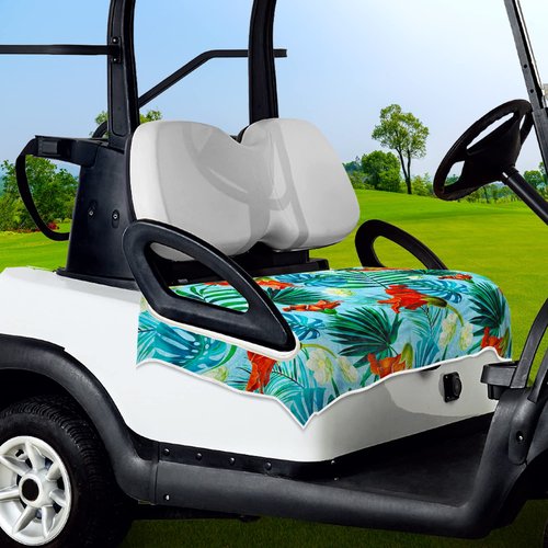 ENYORSEL Golf Cart Seat Covers, Blue Plants Golf Cart Seat Towel Blanket for All EZGO, Yamaha, Club Cars, Icon and More 2/4-seats Cart, 100% Microfiber, Essential Golf Cart Accessories, 51'' x 31''