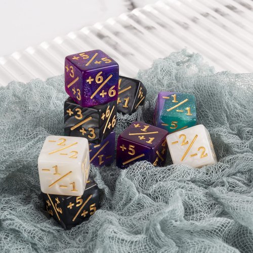 48 Pieces MTG Dice Counters Life Tokens Plus 1 Magic Counter Dice Set for MTG, TCG, Cards Game Accessories