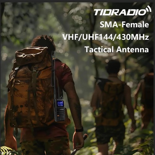 TIDRADIO Ham Radio Antenna SMA-Female 18.8-inch High Gain Foldable CS Tactical Antenna-VHF/UHF 144/430MHz for Baofeng UV-5R BF-F8HP Pro 5RM UV-21R K5PLUS GM-15Pro AR-152 UV-5G Plus Accessories-2 Pack