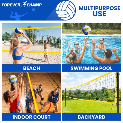 Forever Champ Volleyball Net Outdoor - Includes 32x3 Feet Regulation Size Net - Volleyball Net for Backyard, Beach, or Pool