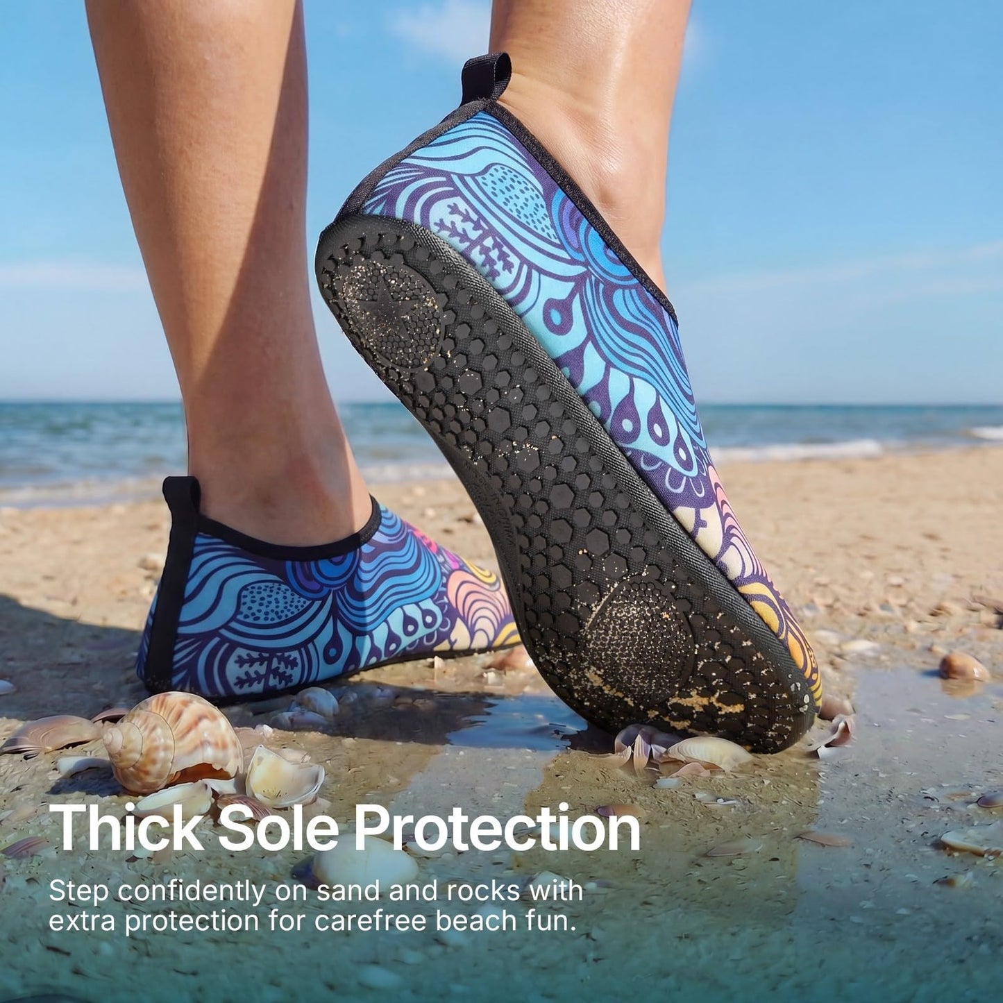 Water Shoes for Women Men Quick-Dry Aqua Socks Swim Beach Barefoot Yoga Exercise Wear Sport Accessories Pool Camping Must Haves Adult Youth Size 5-6Women/4-5Men