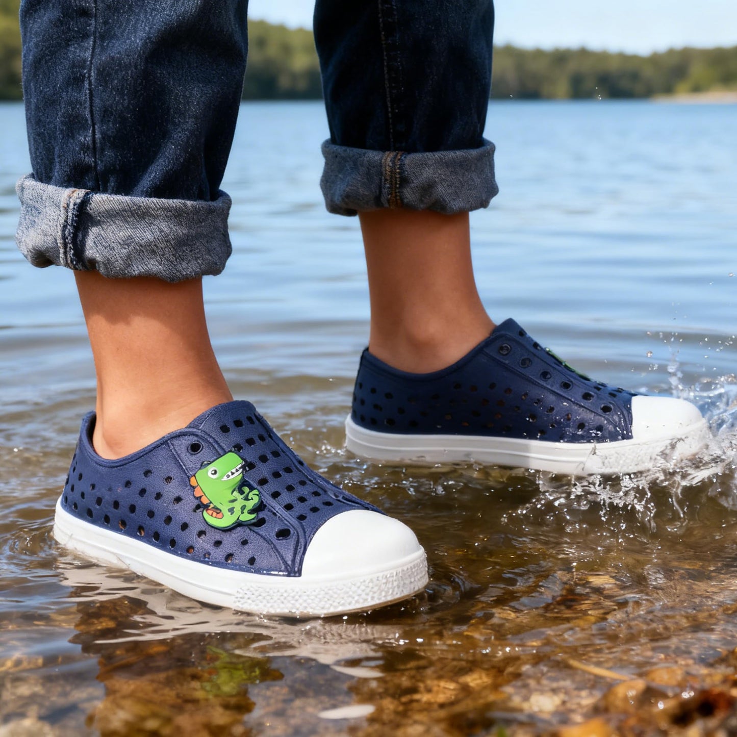 seannel Kids Water Shoes Slip-On Sneaker Lightweight Breathable Sandal Outdoor & Indoor
