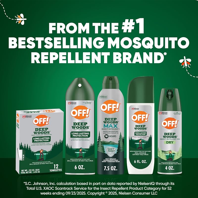 OFF! Deep Woods Max Insect Repellent 20% Picaridin, DEET-Free, 10 Hour Protection, 7.5 oz (Pack of 2) Variation of THIS listing