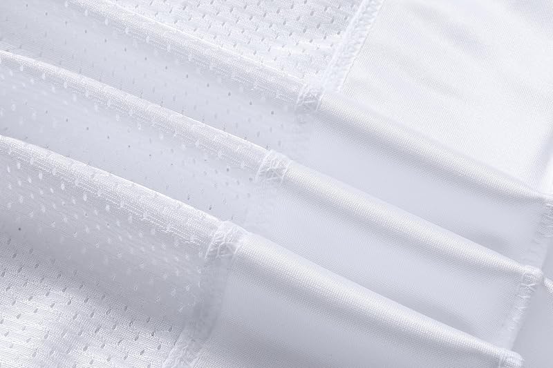 Blank Women Football Jersey Mesh Athletic Shirt - White, Large (Variation: White+Large)