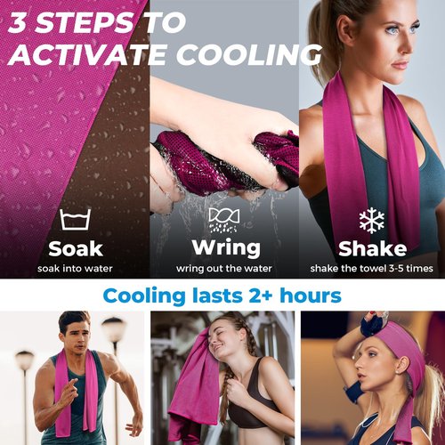 Cooling Towels for Neck and Face, Ice Towel for Hot Weather, Soft Breathable Instant Towel, Cool Rags for Yoga, Golf, Sport, Gym, Workout, Camping, Fitness, Outdoor