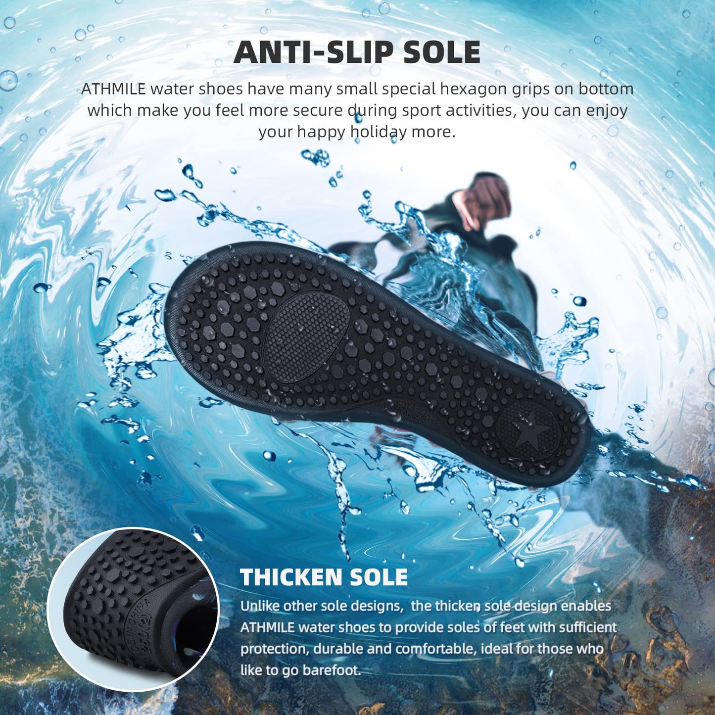 Water Shoes for Women Men Quick-Dry Aqua Socks Swim Beach Barefoot Yoga Exercise Wear Sport Accessories Pool Camping Must Haves Adult Youth Size 7-8Women/6-7Men