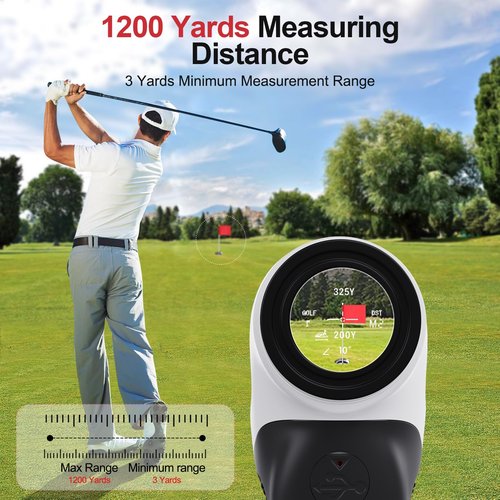 FHANSWIG Golf Rangefinder with Slope - 1200 Yard Laser Rangefinder with Flagstick Lock with Magnetic Strip Men's Golf Accessories, 7X Magnification, Hunting, Fhanswig Rangefinder