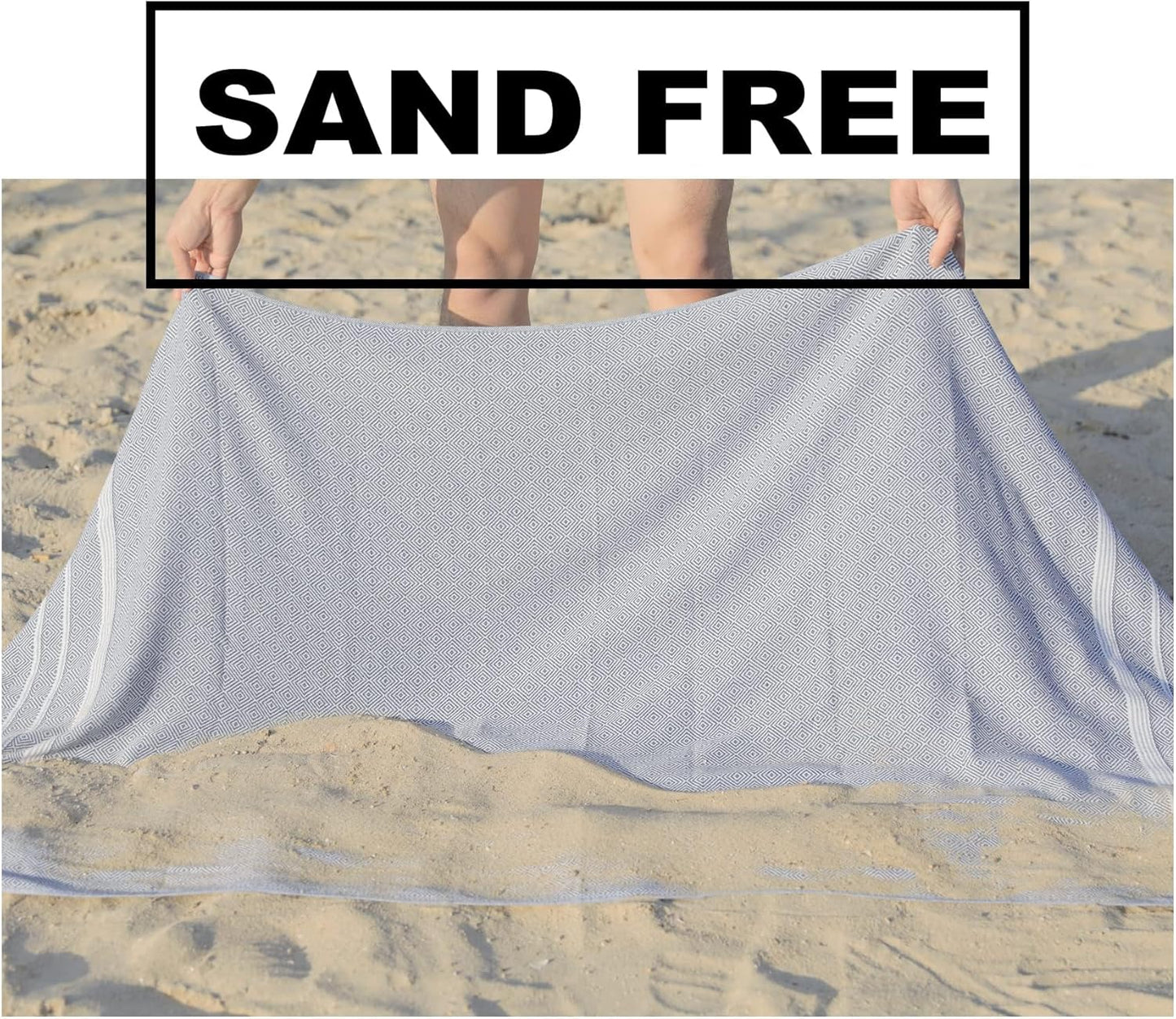 2 Packs Turkish Beach Towels Quick Dry Sand Free Oversized Bath Pool Swim Towel Extra Large XL Big Blanket Adult Travel Essentials Cruise Accessories Must Haves Clearance Vacation Stuff