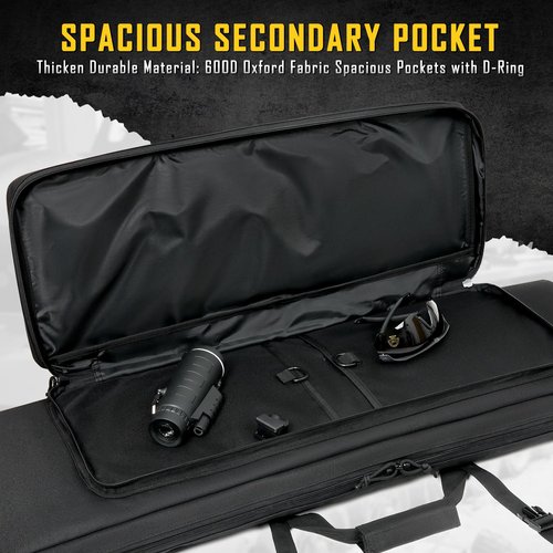 DULCE DOM 36 inch Double Rifle Case Soft Bag Gun Case, Perfect for Rifle Pistol Firearm Storage and Transportation, All Around Shooting Range Tactical Rifle Backpack, Indoor Outdoor