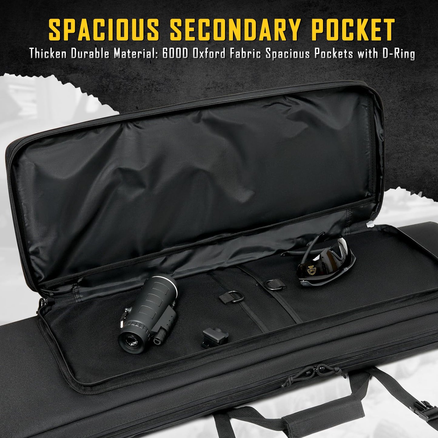 DULCE DOM 42 inch Double Rifle Case Soft Bag Gun Case, Perfect for Rifle Pistol Firearm Storage and Transportation, All Around Shooting Range Tactical Rifle Backpack, Indoor Outdoor
