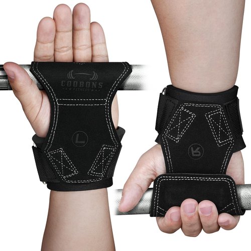 Lifting Wrist Straps for Weightlifting, Double Layer Leather for Weight Lifting Wrist Wraps, Deadlifts, Heavy Powerlifting and Adjustable Wrist Hooks for Strength Training, Gym Workouts Men/Women