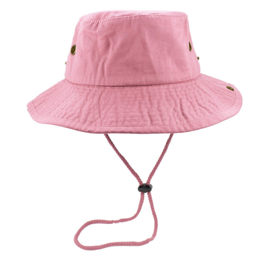 Gelante 100% Cotton Stone-Washed Adjustable Bucket Safari Boonie Sun Hats 1910-Pink-S/M