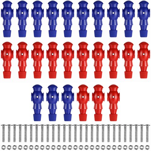 wutfuooo 26 Pcs Foosball Men, Resin Foosball Replacement Parts, Table Soccer Player Set for Tournament Foosball, 13 Red and 13 Blue