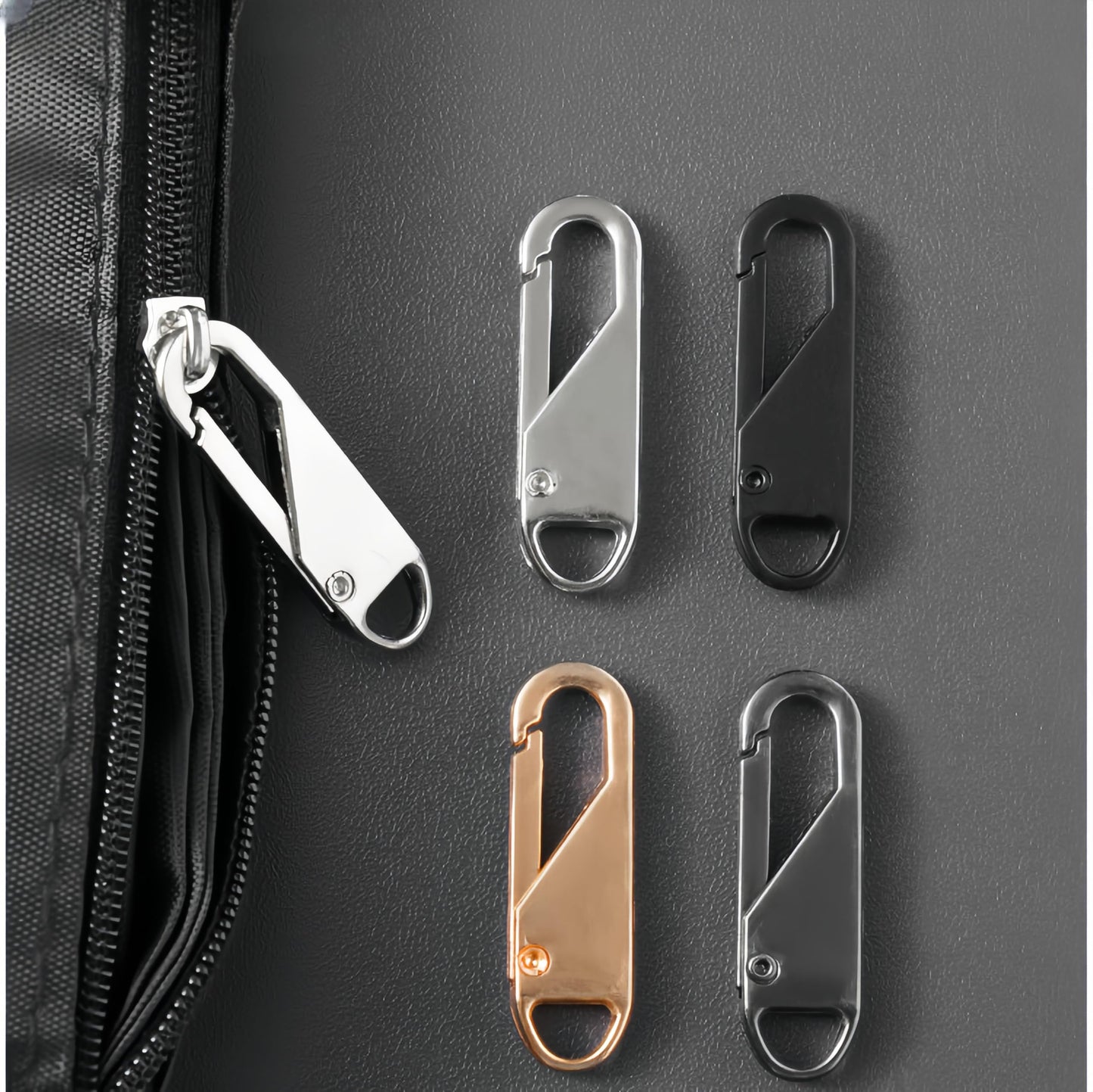 Universal Zipper Repair Kit - 3-Size Double-Sided Zippers Slider Replacement with Zipper Pull for Jackets, Luggage, Backpacks & Outdoor Gear