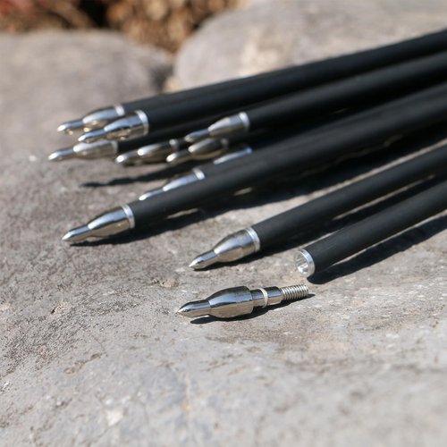 BOWSOUL 31Inch Carbon Arrows for Target Practice Hunting Arrow with Removable Tips for Compound & Recurve Bow(Pack of 12) (Black White)
