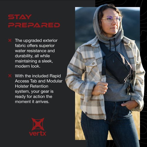Vertx Everyday Fanny Pack 2.0, CCW Tactical Concealed Carry Waist Bag for Men and Women, Travel, Work, Outdoor, EDC Gear, It's Black