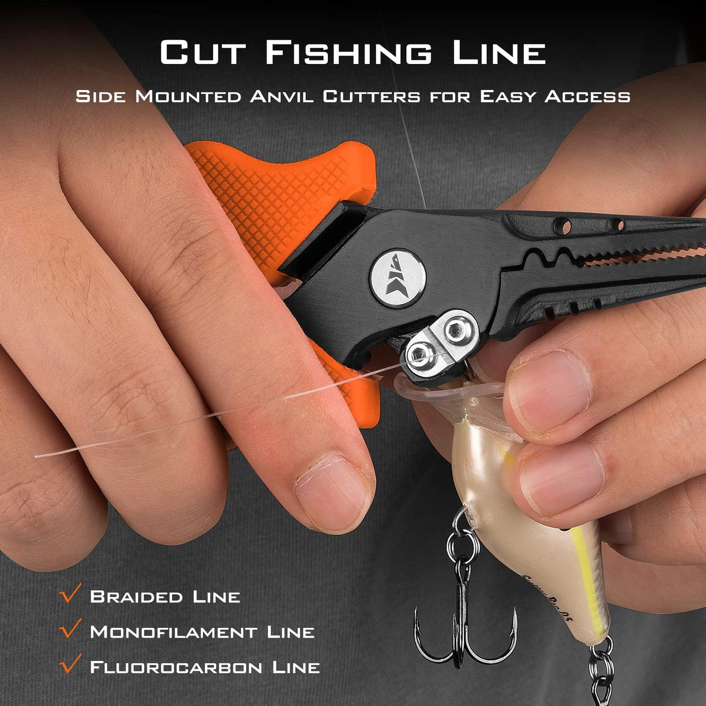 KastKing Cutthroat 7.5-inch Braid Scissors and Pliers Set - Saltwater Resistant Fishing Gear, Line Cutter, Hook Remover, Fishing Tool Set, Gift for Men