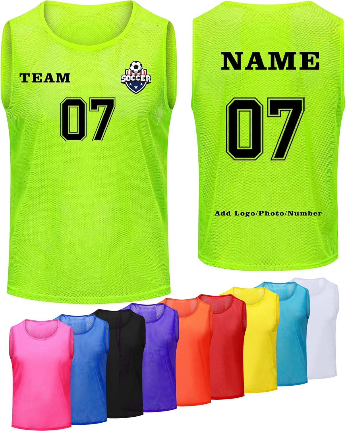 1/6/12/24/48 PCS Custom Pinnies Youth Team Sports Kids Personalized Vest in Basketball Jerseys,Add Logo/Name/Number