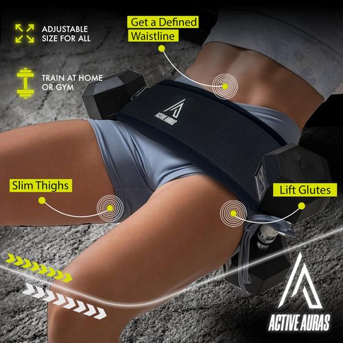Adjustable Dumbbell Hip Thrust Belt for Weights - Hip Thrust Belt for Dumbbells with Slip-Resistant Padding - Booty Builder for Heavy Dumbbells, Kettlebells & Plates for Home & Gym