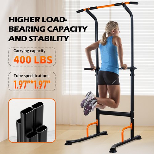 Leikefitness Power Tower Dip Station Pull Up Bar for Home Gym Adjustable Height Strength Training Workout Equipment,Pull Up Bar Station