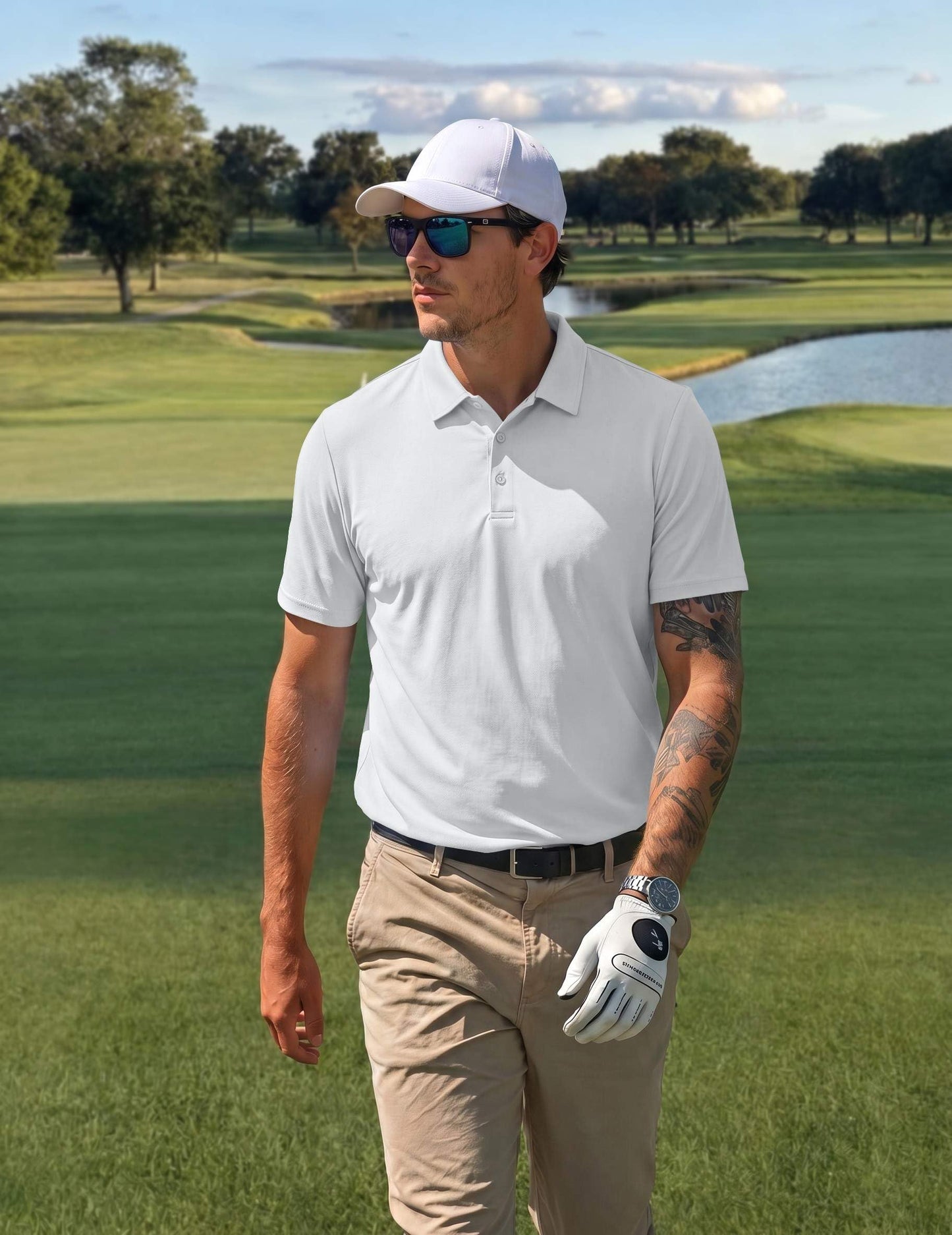 COOFANDY Golf Shirts for Men 3 Pack Short Sleeve Quick Dry Performance Polo Shirts Casual T Shirts